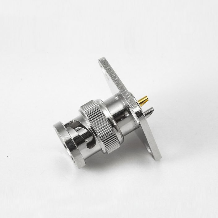 EB-001-0578 BNC連接器接線直式面板安裝4孔法蘭焊杯75ohm