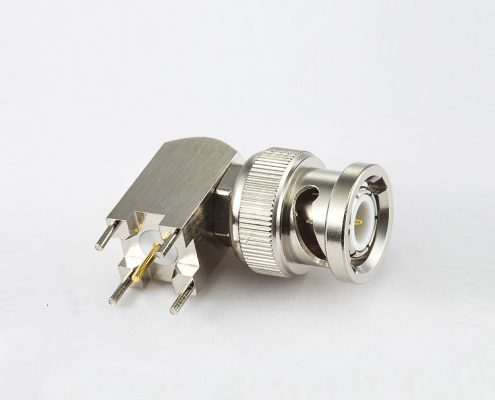 BNC公頭連接器彎式PCB安裝插孔