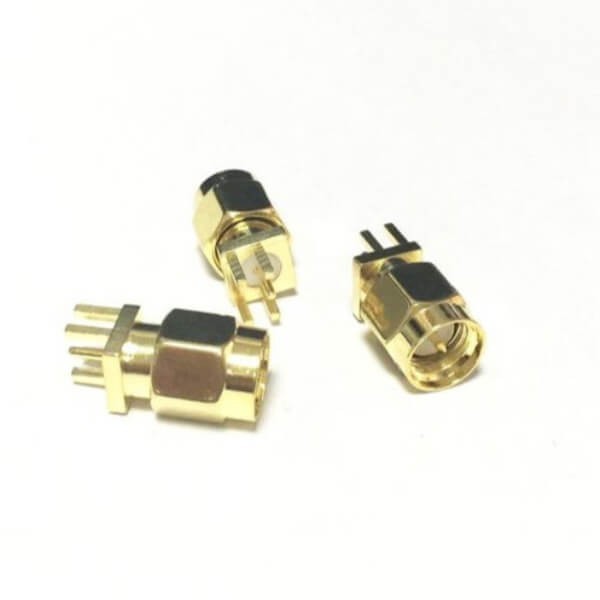 sma-connector-edge-mount-plug-straight-through-hole-for-pcb(3) SMA插板鏈接器公頭鍍金