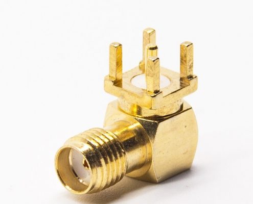 SMA連接器,彎式,母頭,穿孔,PCB板,鍍金