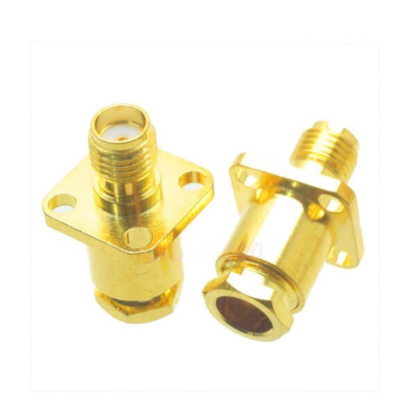 sma-female-clamp-connector-straight-type-with-four-holes-flange-for-lmr300 sma帶法蘭連接器母頭直式鎖接LMR300