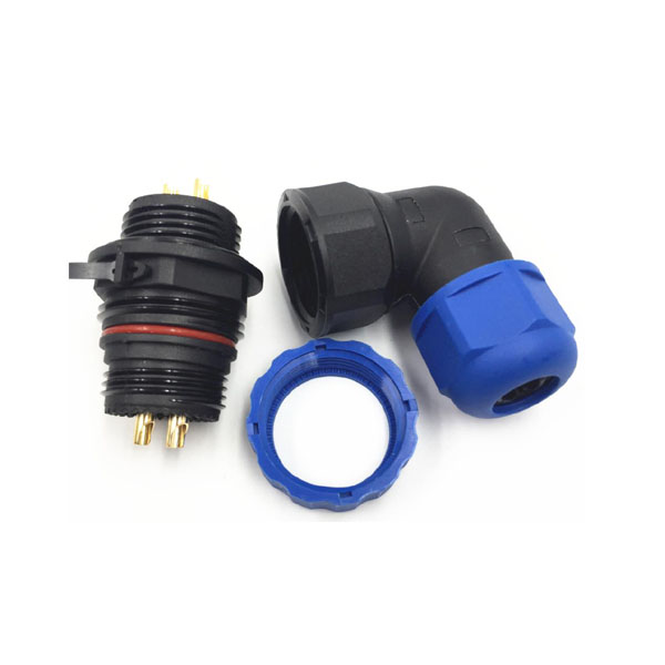 IP68防水航空插頭插座 2芯彎式連接器SP21鍍金30A