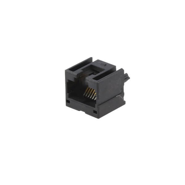 六類(lèi)RJ45插座接線(xiàn)PCB板黑色塑殼連接器不帶燈X2