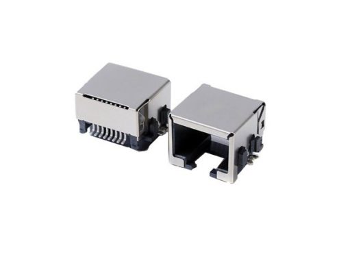RJ45沉板式網(wǎng)口連接器插座貼片8P8C全包屏蔽不帶燈X2