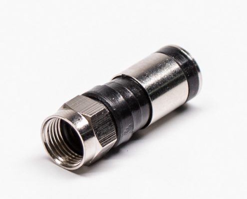 F頭接頭黑色公頭直式同軸連接器壓縮接RG6