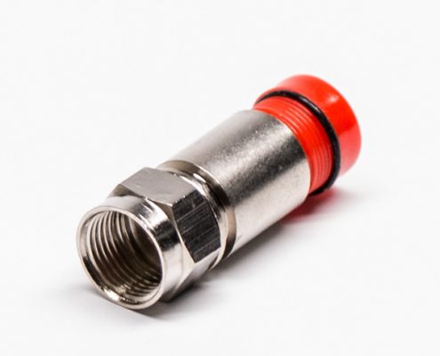 F型接頭紅色公頭直式同軸連接器壓縮接RG6