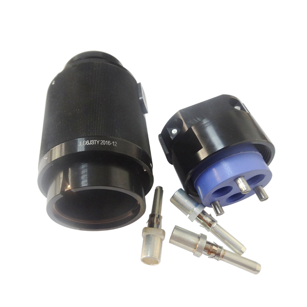 47-3 3芯圓形插頭公頭6殼公頭直式壓接JL牽引機車連接器