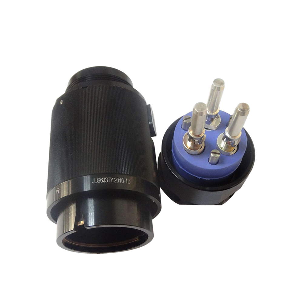 47-5 3芯圓形插頭公頭6殼公頭直式壓接JL牽引機車連接器