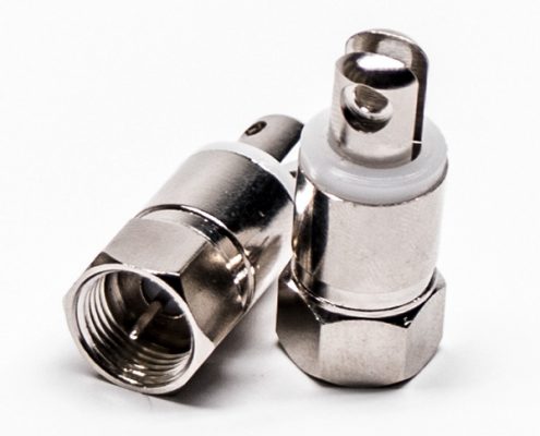 F型同軸連接器公頭直式鎖接鍍鎳