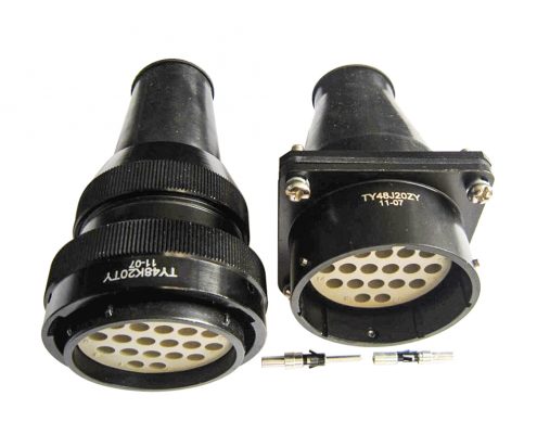 軌道交通連接器TY系列48殼體20芯公插座直式法蘭安裝