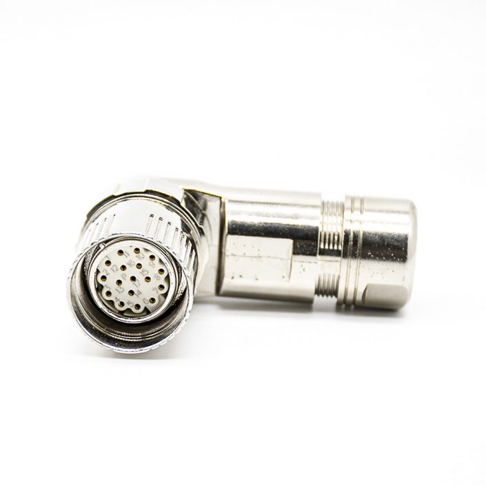 M型連接器M23 17芯彎插頭母頭接線帶屏蔽