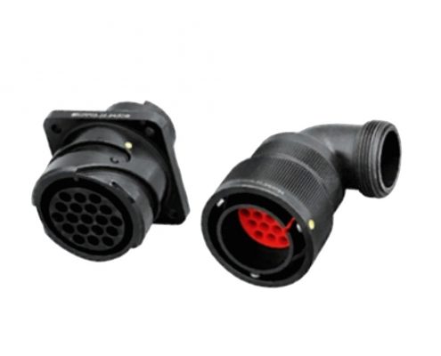 鐵路機(jī)車用電連接器YGC卡口連接IP67冷壓接式公母對接19芯彎式連接器