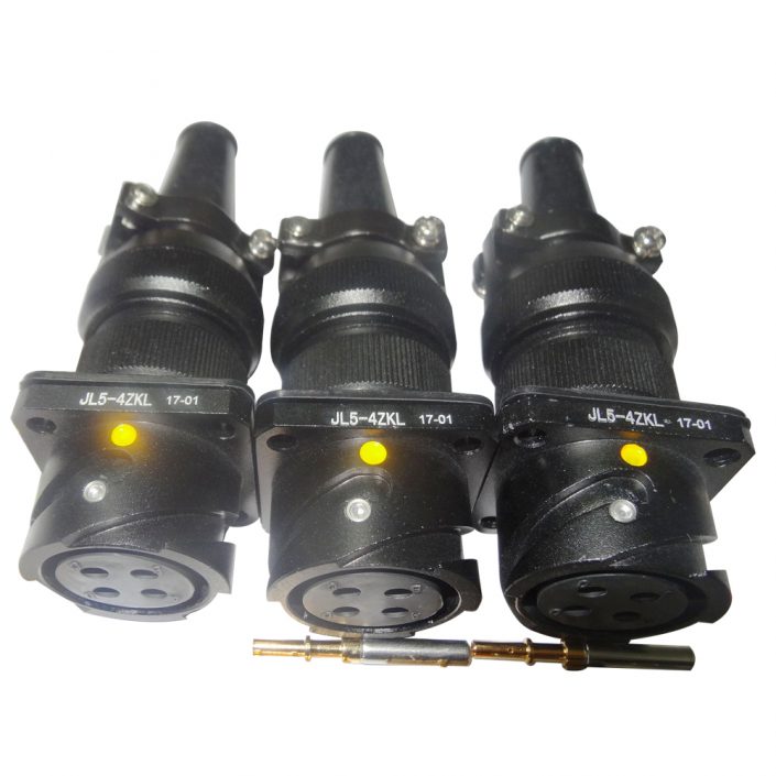 鐵路專用連接器JL美標(biāo)卡扣連接4芯面板安裝180°母插座焊接牽引連接器
