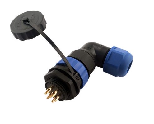 90度航空插頭插座 防水連接器SP21-12芯彎頭