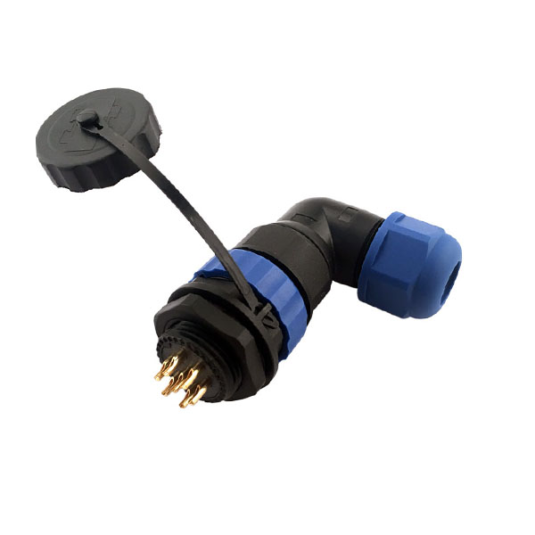 90度航空插頭插座 防水連接器SP21-12芯彎頭