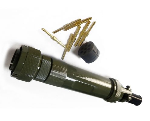 軌道交通電連接器JL7芯公插頭卡扣連接180°焊接接線牽引連接器