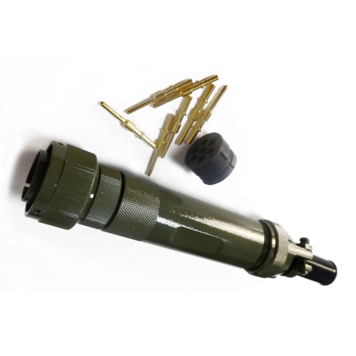 軌道交通電連接器JL7芯公插頭卡扣連接180°焊接接線牽引連接器