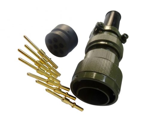 JL連接器7芯美標(biāo)焊接公插頭卡扣連接直式牽引連接器