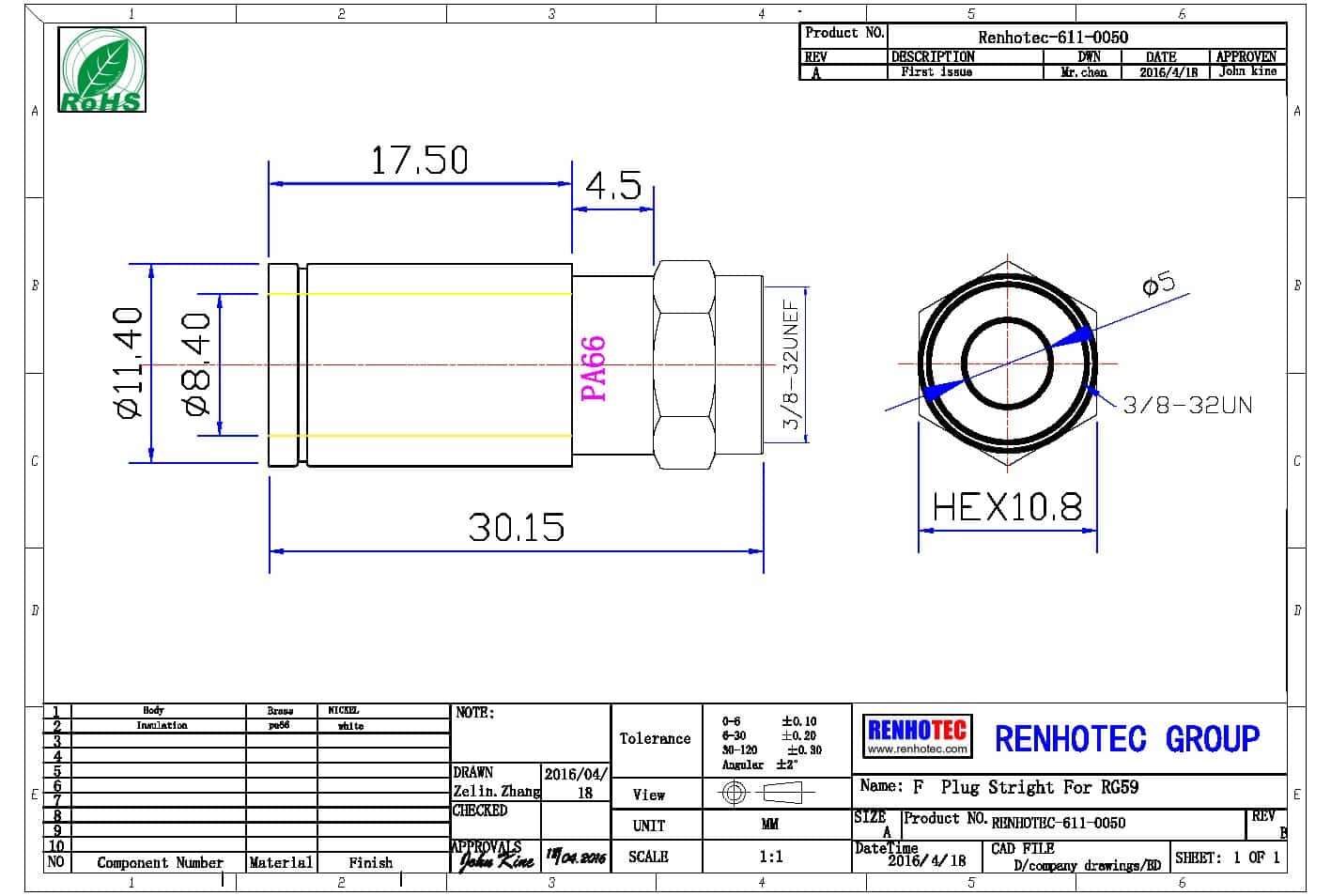 F型轉(zhuǎn)接頭直式母頭轉(zhuǎn)F頭母頭