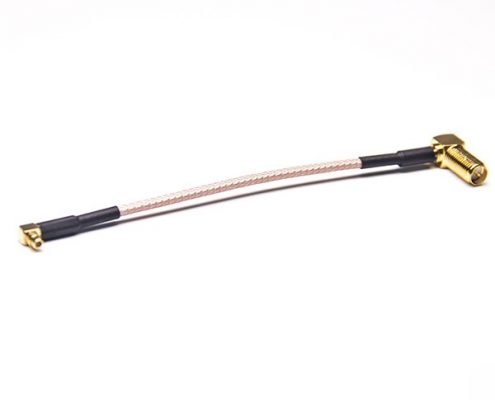 MMCX耳機(jī)接口彎式公頭轉(zhuǎn)SMA彎式反極母頭接RG316線