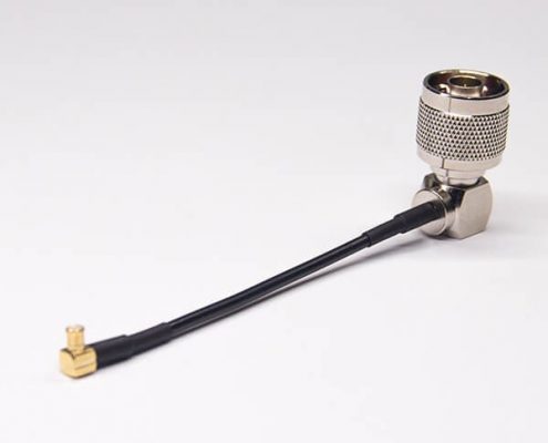 MCX線束焊接彎式公頭鍍金接頭轉N型彎式公頭鍍鎳接RG174線