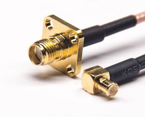 SMA射頻線線材接口直式母頭轉(zhuǎn)MCX彎式公頭接RG316線