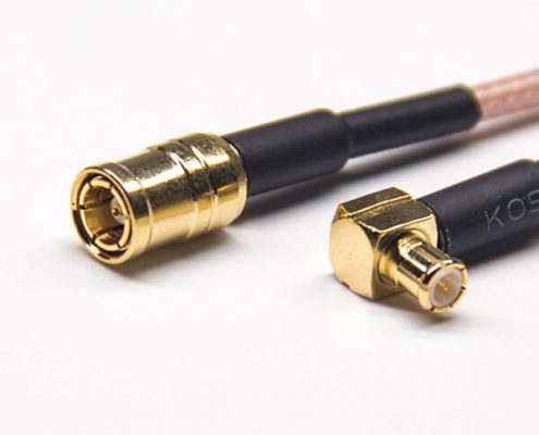 MCX彎公頭180度轉(zhuǎn)SMB公頭直式RF同軸線材接RG316