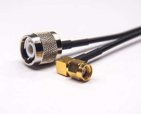 同軸線纜連接器TNC公頭轉(zhuǎn)反極SMA彎公頭接RG174線