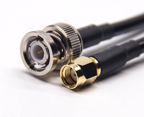 BNC信號線180度直式公頭轉SMA反極公頭直式同軸線纜接RG223 RG58