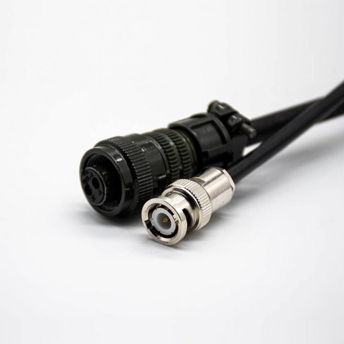 EB-101-0640 BNC接口公頭轉MS3106A10SL-4S直式2芯母頭接RG58線長100CM