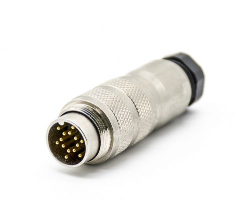 M16連接器14芯公頭直式焊線連接器