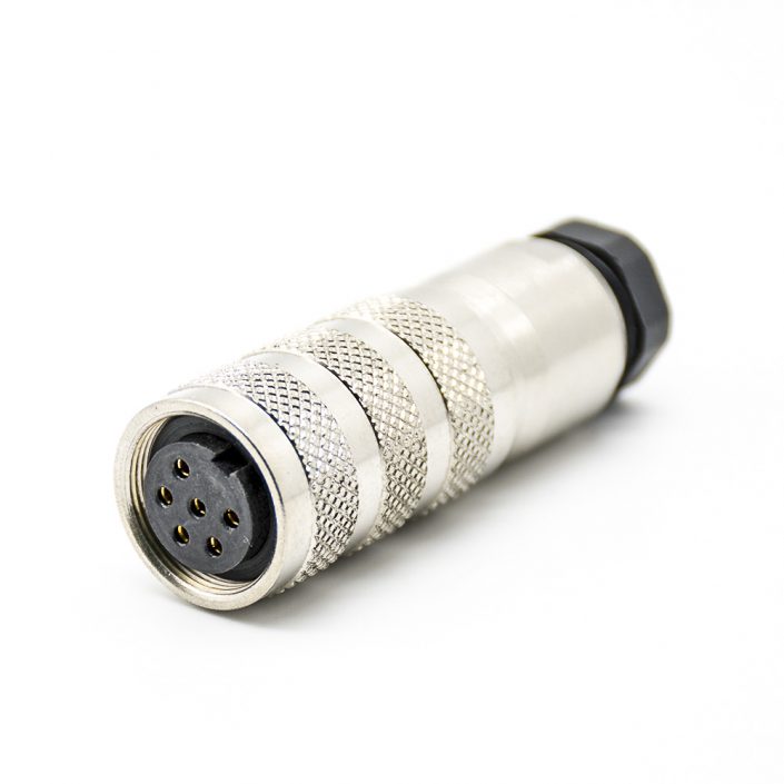 M16圓形連接器6芯母頭直式焊線連接器