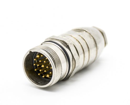 M23連接器19芯公頭直式焊線連接器