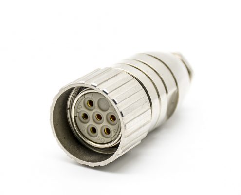 M23 6針母頭直式焊線(xiàn)連接器