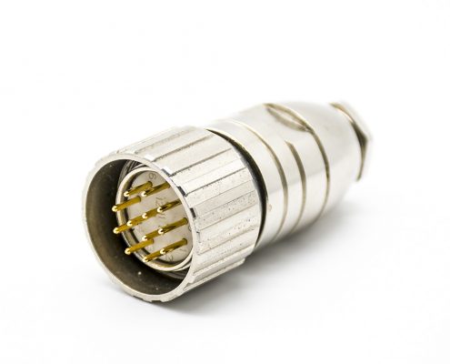 M23 12針公插頭直式焊線(xiàn)連接器