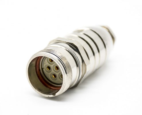 M23母插頭6芯直式連接器焊線(xiàn)