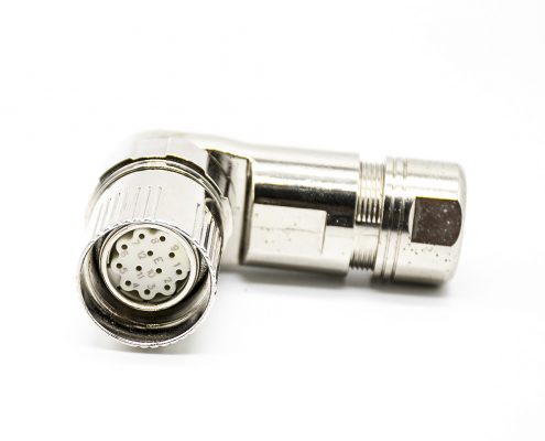 M23連接器19芯彎插頭母頭接線焊線帶屏蔽