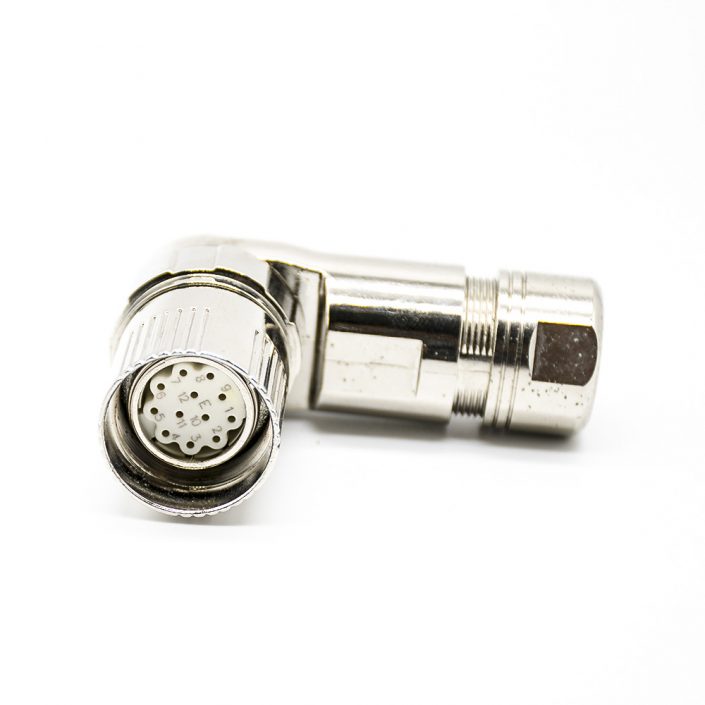 M23連接器19芯彎插頭母頭接線焊線帶屏蔽