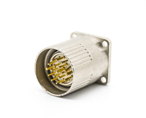 M23彎插頭19芯針公頭接線焊線帶屏蔽