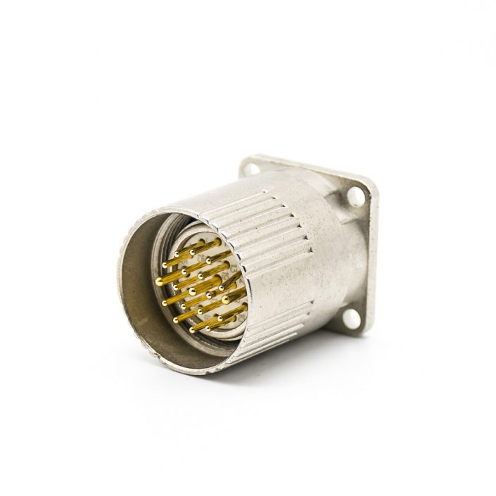 M23彎插頭19芯針公頭接線焊線帶屏蔽