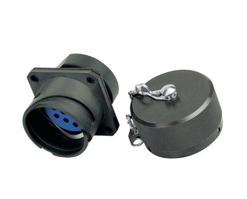 軌道交通電連接器IP67快速卡口式連接直式母插座12芯帶防塵蓋YGC牽引連接器