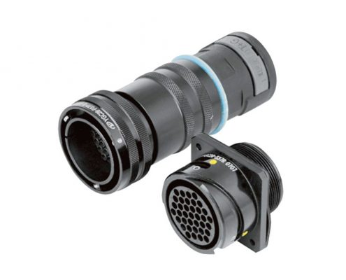 鐵路軌道連接器37芯YGC直式壓接IP67卡口式連接公母對接牽引連接器