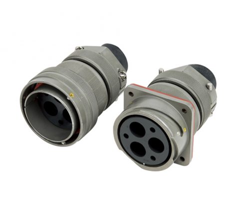 牽引電機(jī)連接器YGC快速卡口式連接公母對接IP67冷壓接式3芯直式軌道連接器