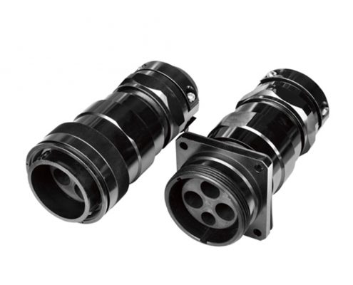 鐵路機(jī)車用電連接器350A螺紋連接IP67壓接式公母對(duì)接YGC4芯直式牽引連接器