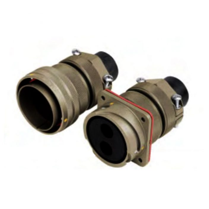 直式連接器YGC-3202ZJ10 2芯插座&插頭卡口連接接線&面板安裝4孔法蘭