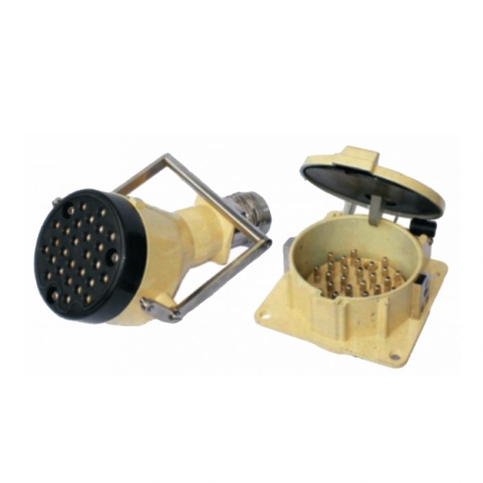 卡口圓形連接器YGC-CL彎式公母對接27芯直插杠桿鎖緊連接接線防水牽引連接器