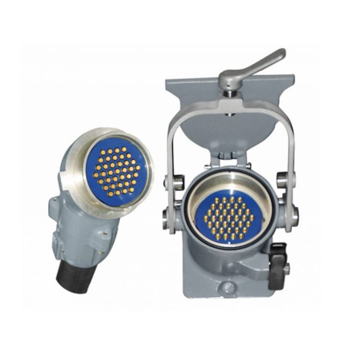 鐵路專用圓形電連接器37芯YGC-CL插頭&插座公母對(duì)接彎式直插杠桿鎖緊連接