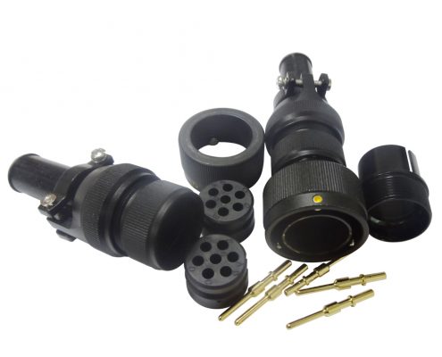 鐵路專用圓形電連接器JL黑色陽極化美標(biāo)7芯卡扣連接公插頭直式牽引連接器