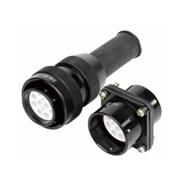 10芯圓形連接器直式JL公母對(duì)接四孔法蘭卡扣連接焊接插頭&插座牽引連接器