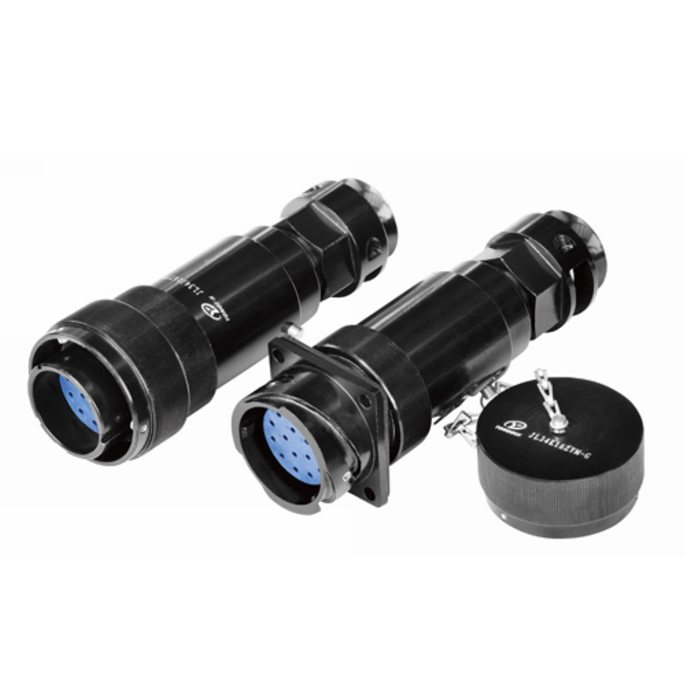 EB-418-5016 鐵路專用圓形電連接器16芯插頭&插座JL焊接180°帶防塵蓋卡扣連接